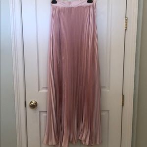 Pink Pleated Maxi Skirt